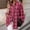 Plaid Pink, variant on Fanshiluo Women's Plaid Button Down Shirt with Long Sleeve, Womens Fleece Dressy Flannel Shirt with Pocket,Women's Plus Trend Red,Size L