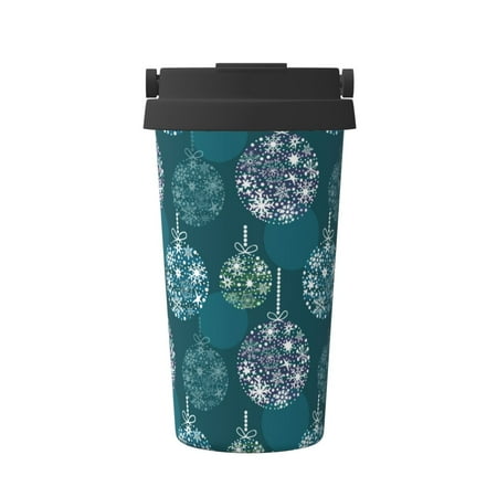 

Tebeau whiter Snowflake balloons Print Travel Coffee Mug Insulated Coffee Cup with Leakproof Lid Coffee Tumbler Reusable Coffee Cups with Seal Lid