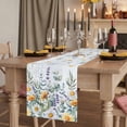 thumbnail image 2 of Floral Eucalyptus Leaves 36 Inch Table Runner, Daisy Summer Botanical Watercolor Farmhouse Dresser Scarf Cotton & Linen Tablerunner for Dining/Kitchen Island/Holiday Party Décor Small 13" x 36", 2 of 9