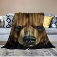 thumbnail image 2 of COMIO Bear Blanket Animal Head Throw Blankets for Girls Boys Adult Women Men Kids Plush Cozy Flannel Ultra Soft Fuzzy Party Blanket Gifts for Bed Couch Sofa, 2 of 6
