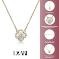 thumbnail image 2 of Mother of Pearl Flower Pendant Necklace in Yellow Gold Plated Sterling Silver with Cubic Zirconia Halo - 18 Inch Adjustable Cable Chain, 2 of 10