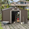 10FT x 8FT Metal Outdoor Storage Room, Large Storage Shed, Multi