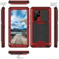 thumbnail image 3 of ELEHOLD for Samsung Galaxy S22 Ultra Heavy Duty Case, Metal Frame Triple-Layer Armor Military Grade Shockproof Kickstand Screen Protector Camera Lens Sliding Anti-Scratch Rugged Case,Red, 3 of 7
