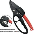 thumbnail image 2 of 8" Heavy-Duty Ratchet Anvil Pruning Shears, Reinforced Handle, Garden Clippers, Hand Pruner Scissors Red, 2 of 6