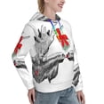 thumbnail image 6 of Daiia Moose Kissing Under Mistletoe Pattern Women's Fashion Hoodies & Sweatshirts with Kangaroo Pocket Hooded Sweatshirt with Eye-catching Drawstrings-X-Large, 6 of 7