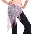 thumbnail image 2 of Qarigey Lady Belly Dance Hip Bufanda Accesorios Bellydance Cintura Traje Nylon Malla Hilo Suministros de belleza Rendimiento Azul Cinturones Rosa Qarigey PS15803-02, 2 of 6
