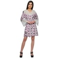 thumbnail image 3 of Moomaya Printed Cotton Venice Lace Bridesmaid Robe Short Robes For Women, 3 of 6