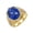Gold Blue, variant on Women Men's Oval Gemstone Stainless Steel Diamond Ring Vintage Personalized Hip Hop Ring Band Jewelry Silver Red Size 11