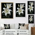 thumbnail image 4 of Designart "Lily Exquisite Black White wall decor II" Floral Floater Framed Canvas Print, 4 of 7