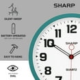 thumbnail image 3 of SHARP Matte Teal Wall Clock 12" Inch Silent Non-Ticking Modern Stylish Quartz Clocks Battery Operated, Easy to Read, 3 of 7
