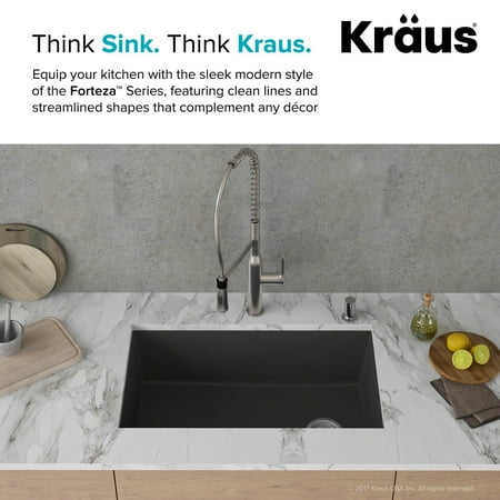 Kraus Forteza 32 Inch Uv Protected Deep Single Bowl Granite Kitchen Sink Grey Canada - Kraus Forteza Sink Accessories Kraus Forteza 32 Inch Uv Protected Deep Single Bowl Granite Kitchen Sink Grey Canada - Kraus Forteza Sink Accessories