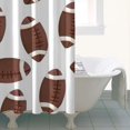 thumbnail image 4 of Brown Footballs Pattern Shower Curtain 36"x72" ,Bathroom Decorative Shower Curtains Set with 12 Hooks,Modern Waterproof Washable Shower Curtain, 4 of 6