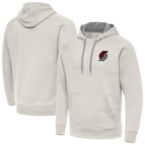 Men's Antigua Cream Portland Trail Blazers Victory Pullover Hoodie