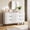 White, variant on Modern Wave Fluted 6 Drawer Double Dresser, Wood Storage Chest for Bedroom Living Room - Black