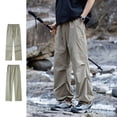 thumbnail image 4 of Men's All Season Functional Workwear Mountaineering Windproof Loose Straight Casual Trousers with Adjustable Drawstring Wear Styles, 4 of 9