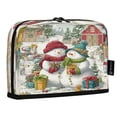 thumbnail image 2 of Standing Pencil Case with Base Large Capacity Stationery Pouch Pen Bag with Zipper for Women Men Christmas Design with Snowmen, 2 of 7