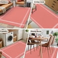thumbnail image 5 of Pure Coral Red Runner Rug 2.7x5 FT, Non Slip Entryway Carpet, Simple Solid Color Washable Soft Floor Carpet Entrance Mat Non-Shedding Throw Rug for Hallway Laundry Room Bedside, 5 of 9