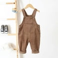 thumbnail image 2 of Krdevn Girls Corduroy Romper Jumpsuit for Toddlers and Soft Casual Overalls Playwear Outfit with Adjustable Straps and Pockets,0-6 Months, 2 of 4