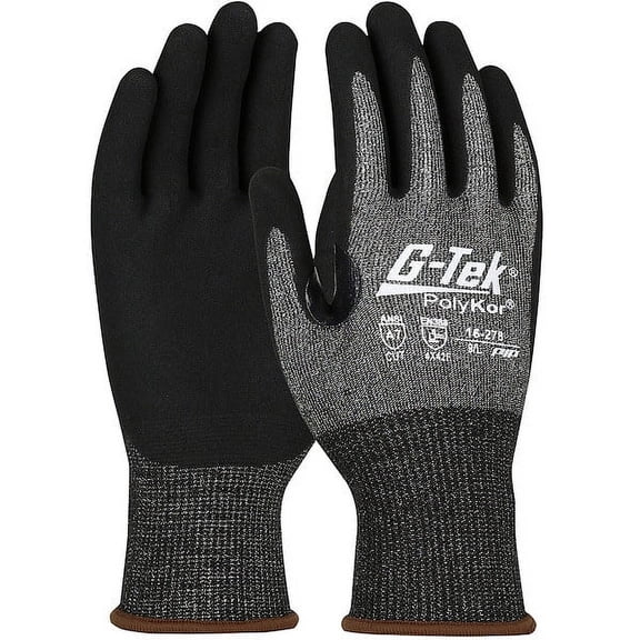 G-Tek Polykor X7 Cut Resistant Glove,Seamless Knit,PK12 16-278/L