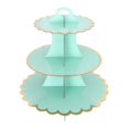 thumbnail image 1 of Disposable three-layer round paper cake stand dessert cake tray (green), 1 of 5