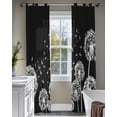thumbnail image 4 of White Dandelion Sheer Curtains 63 Inch Length 2 Panels Set for Living Room/Bedroom, Spring Flowers Botanical Vintage Black Kitchen Curtains Grommet Semi-Sheer Curtains Window Treatments 42"x63"x2, 4 of 7