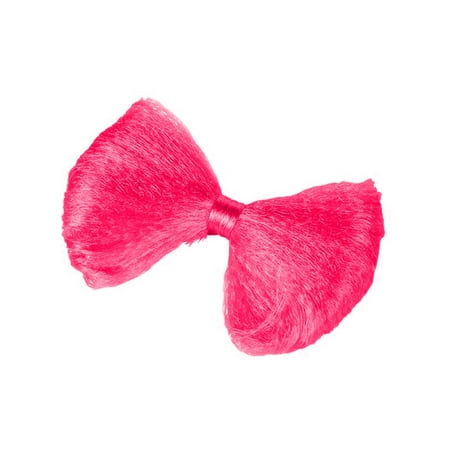 Cute Neon Pink Rave Dance Party Club Hair Bow Tie Barrette Costume Accessory