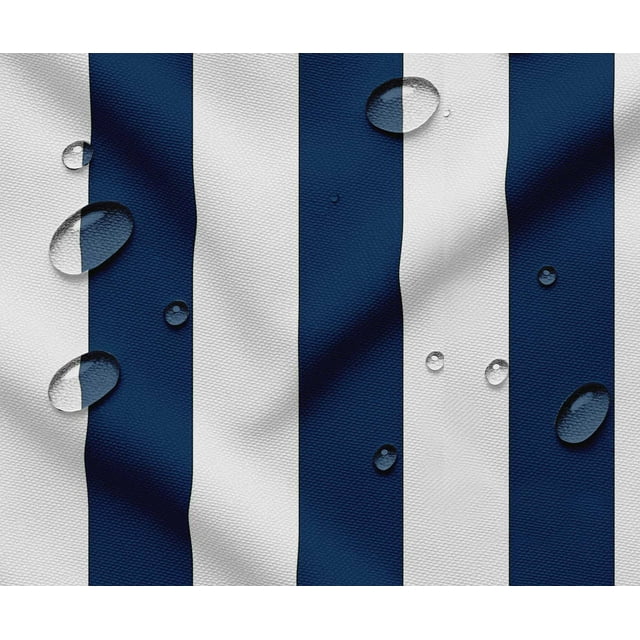 Tissu Taffetas Imperméable pour l'Extérieur par 5 Yard - Soimoi Imprimé à Rayures Bleu / Résistant aux UV / Idéal pour Housses de Coussins, Imperméables, Rideaux de Douche et Plus / Largeur 56 Pouces