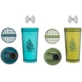 thumbnail image 2 of Hydra Cup ProFlow [paquete de 2] botellas mezcladoras de 28 oz para batidos de proteínas, tazas mezcladoras con batidor de bola, botella mezcladora con asa, Travel To Go, sin BPA (verde y azul, paquet, 2 of 5