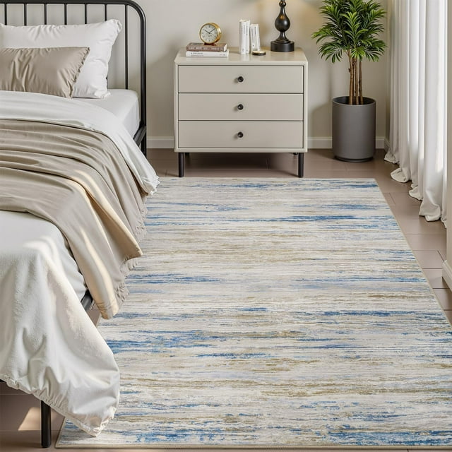 Modern Abstract Area Rug x Rugs for Living Room BedroomCarpet Machine Washable Rugs for Bedroom Dining Room Living Room RugContemporary Neutral Grey