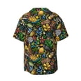 thumbnail image 6 of Lsque Hawaiian Culture Symbols print Men's Cuban Collar Short Sleeve Shirt Summer Beachwear Casual Button Down Fashionable Vacation Leisure Shirt-Medium, 6 of 7