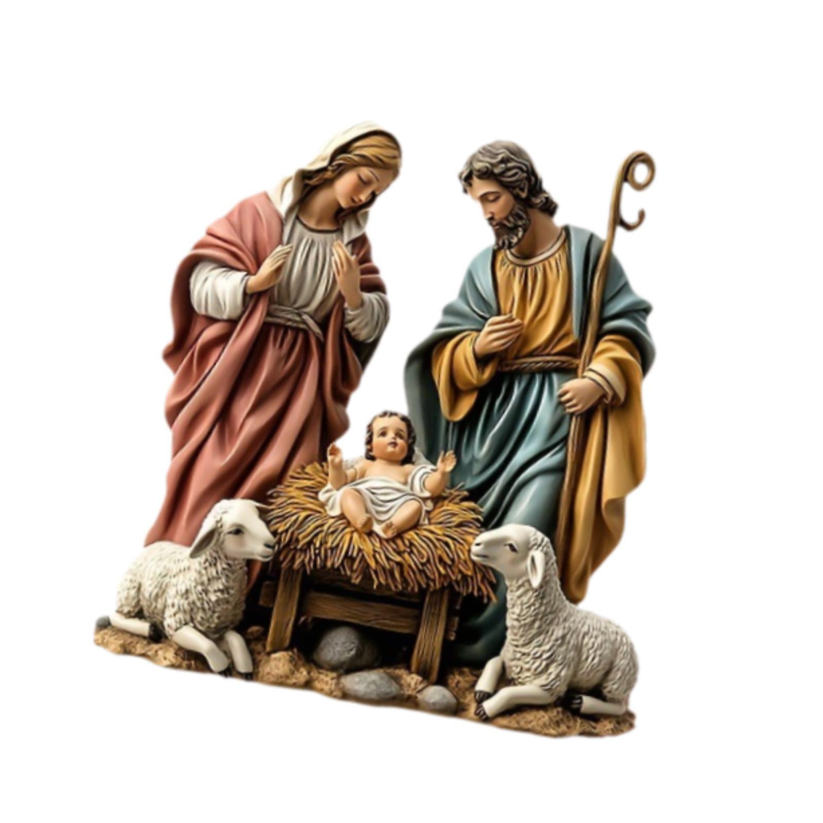 yotijay Christmas Nativity Scene Figurine Birth Ornament of Jesus Desktop Decor Nativity