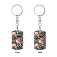 thumbnail image 2 of Naloa Rose Flowers Print Keyfob with Split Key Ring and Print Labels, Key Labels Key Chain Tags, Luggage Tags, Car Key Chain Ring Keyfob Gift, 2 of 7