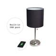 thumbnail image 5 of Mod Lighting and Decor Stick Table Lamp with USB Charging Port - 19.5" - Black and Silver - Set of 2, 5 of 9