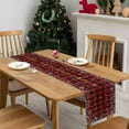 thumbnail image 4 of Black Christmas Dresser Scarf Farmhouse, Dining Table Decorations for Wedding/Parties, Red Plaid Xmas Snowflake Winter Table Runner 120 Inches Long for Kitchen Dining, 13 x 120 In, 4 of 9