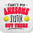 thumbnail image 4 of Inktastic That's My Awesome Sister out There with Softballs Boys or Girls Baby Bib, 4 of 4