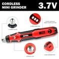 thumbnail image 2 of ‎Power Rotary Tool Kit, 3.7V Cordless Mini Grinder Multi-Tool Set for Drilling Grinding Polishing Engraving and Cutting, Red, 2 of 6