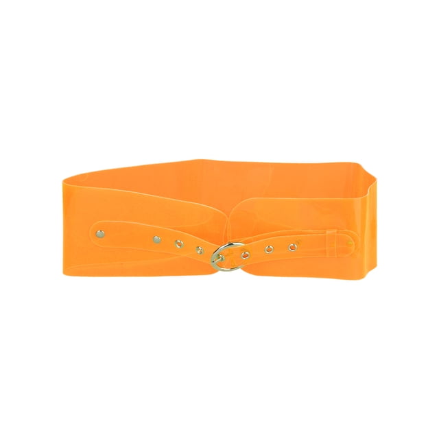 Cinturones transparentes anchos para vestidos INSPIRE CHIC de mujer con hebilla redonda naranja