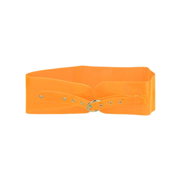 Cinturones transparentes anchos para vestidos INSPIRE CHIC de mujer con hebilla redonda naranja