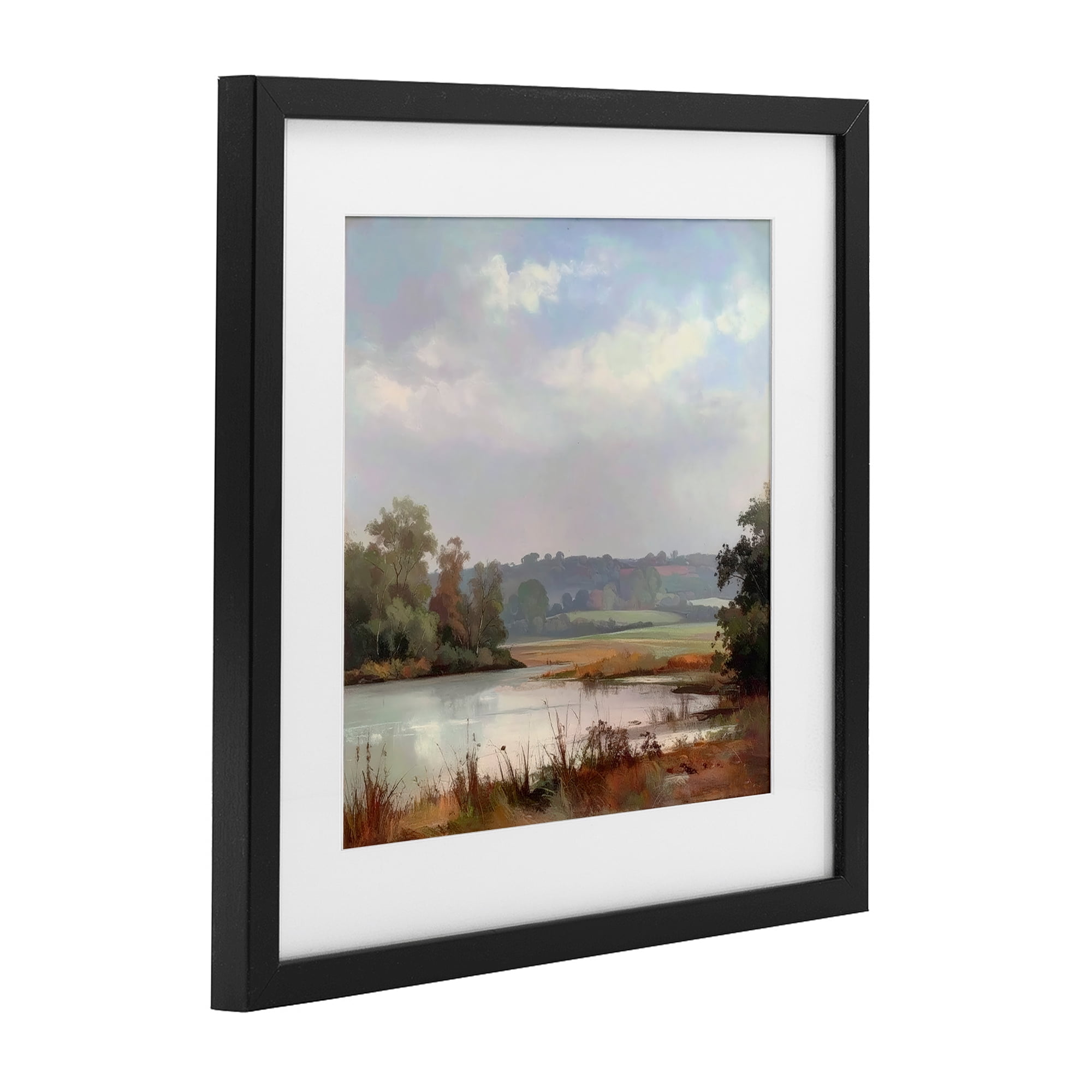 Stupell Industries Riverside Grove Scenery Black Framed Print Under Glass, design by Alonza Saunders