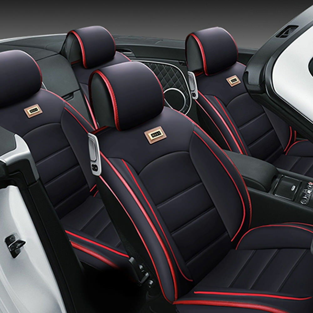 Fetcoi,Car Seat Cover,11 Part Auto Ultra-Luxury PU Leather Car Seat for Deluxe 5-Seats Car