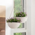 thumbnail image 4 of 10 Inch Hanging Planters for Indoor Plants, Outdoor Garden Planter Pots, White, Honeycomb, Set of 2, 4 of 12