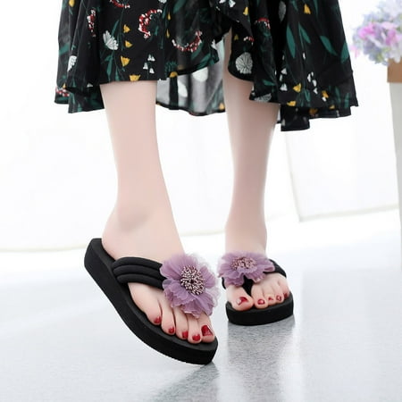 

Women s Ladies Summer Flowers Home Beach Shoes Sandals Flip Flops Slippers