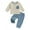 Blue, variant on Musuos Toddler Boys 2-piece Outfit, 6M 12M 18M 24M 3Y 4Y Contrast Color Long Sleeve Crew Neck T-shirt with Long Pants Spring Fall Outfit