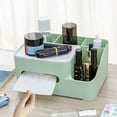 thumbnail image 4 of Coorders Tissue Box Organizer Multi Function Desktop Tissue Storage Box With Compartments Pen Stationery Remote Control Box Elegant Design Napkin Dispenser Organizer, 4 of 6