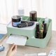 thumbnail image 4 of Organizador multifuncional de pañuelos de escritorio con compartimentos: para pañuelos, bolígrafos y mandos a distancia. Dispensador de servilletas de plástico para dormitorio, baño y salón. Verde,, 4 of 6