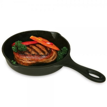 Cast Iron Round Grill Pan - Norpro Pre-Seasoned Cast Iron 6.75 Inch Round Grill Pan