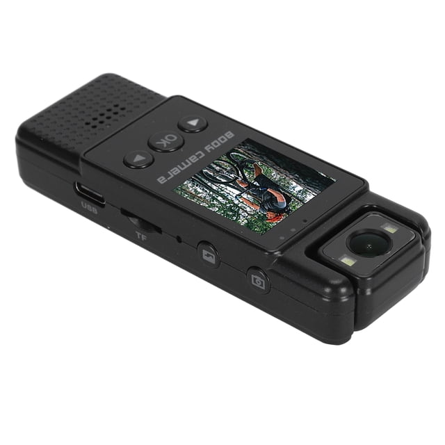 Cámara Pequeña Portátil, Videocámara De Bolsillo Negra Recargable 1080P HD Con Clip Trasero Para Aplicación De La Ley