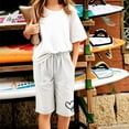 thumbnail image 5 of oqasdz Pants for Girls Children Casual Thin Outerwear Elastic Waistband Loose Drawstring Active Sports Shorts, 5 of 5