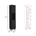 thumbnail image 3 of Xukmct Wood Kitchen Cabinet with 3 Inner Shelves and 2 Open Shelves, 2 Doors Pantry Cabinet for Kitchen, Dining Room, Black, 3 of 8