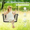thumbnail image 6 of Gymax Outdoor Metal Porch Swing Single Person Hanging Seat w/ Woven Rattan Backrest Porch Backyard, 6 of 10